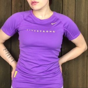 Nike Livestrong Dri Fit Work Out T-Shirt Purple XS